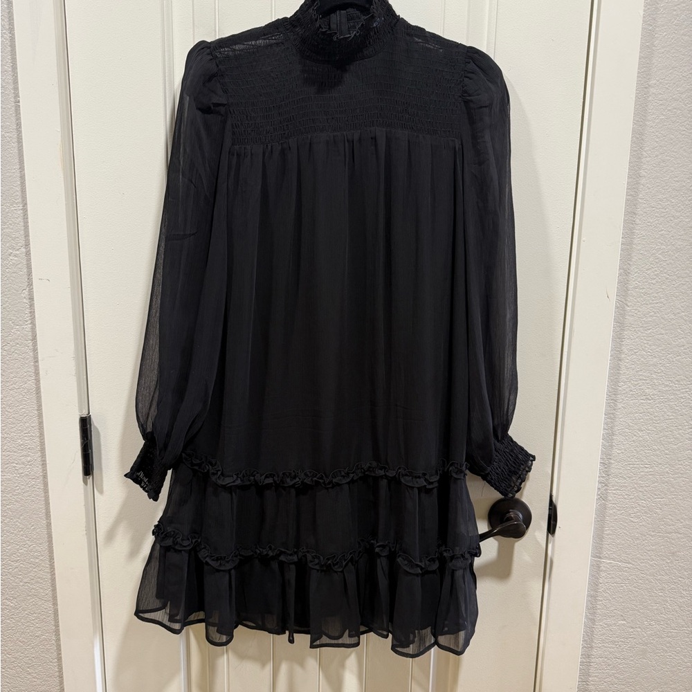 CeCe Black Textured Dress